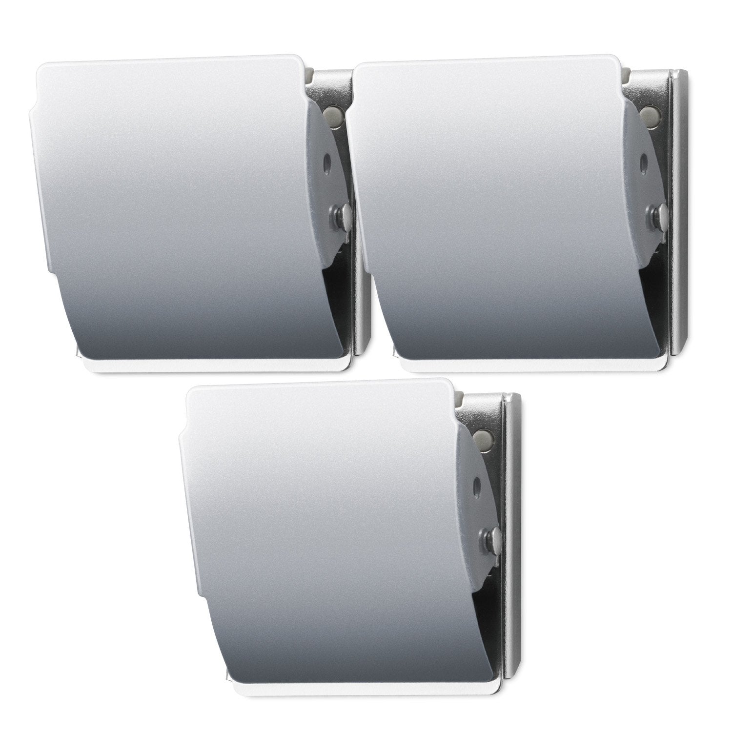 PLUS Extra Strong Magnetic Clip LARGE Silver - 3 Pack