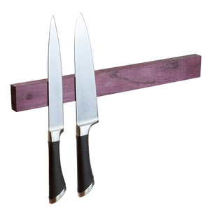 Powerful Magnetic Knife Strip, Solid Wall Mount Wooden Knife Rack, Bar. Unique gift Made in USA (Purpleheart, 16")