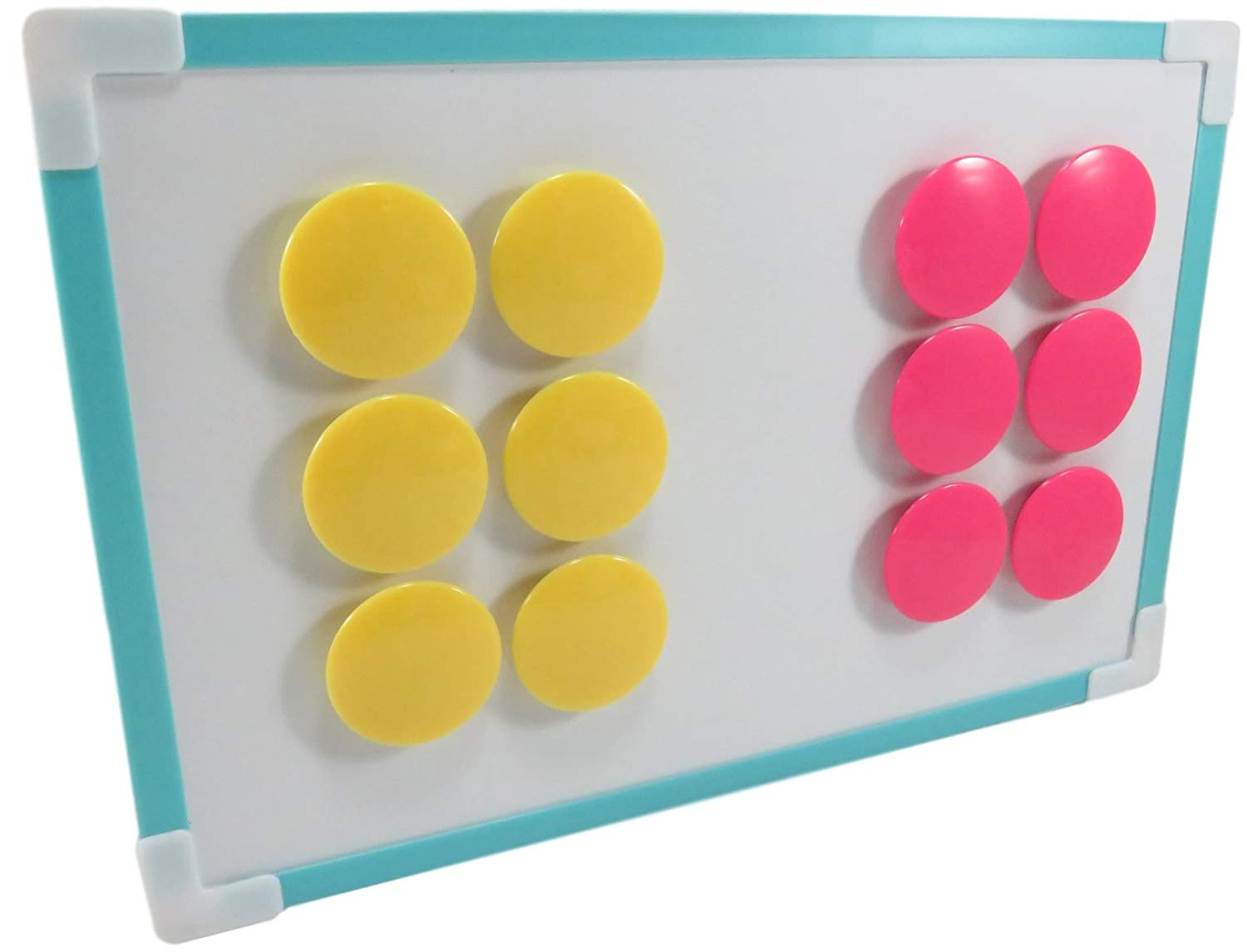 Round Dot Magnets Refrigerator Filing Cabinet Whiteboard 1.5 Inches Neon Pink and Yellow (Set of 12)