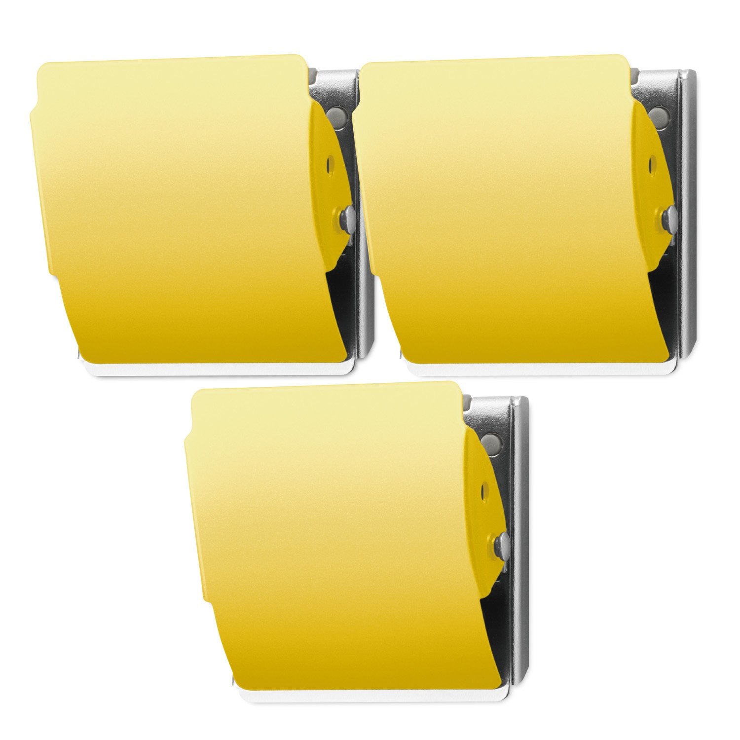 PLUS Extra Strong Magnetic Clip LARGE Yellow - 3 Pack