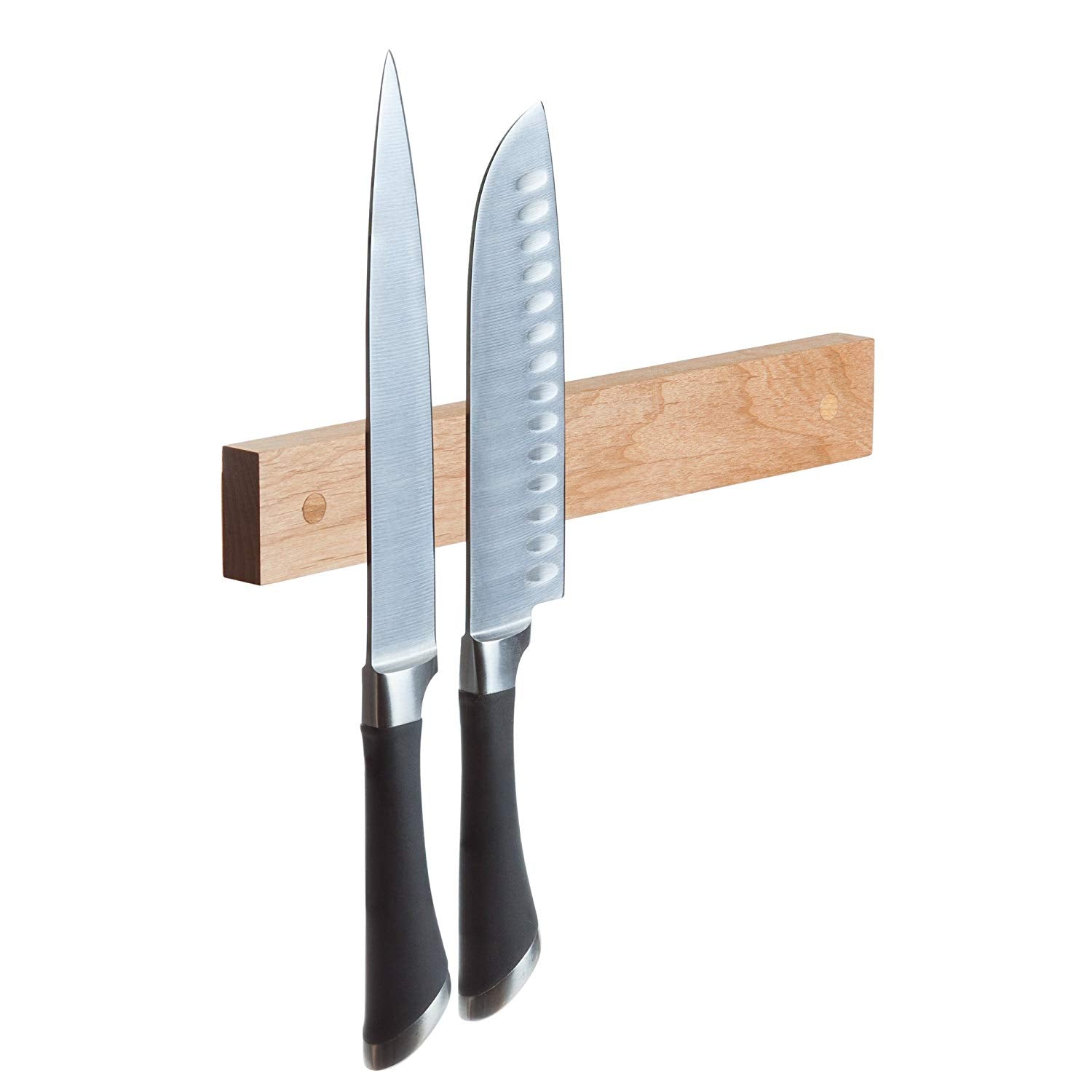 Powerful Magnetic Knife Strip, Solid Wall Mount Wooden Knife Rack, Bar. Unique gift Made in USA (Alder, 12")