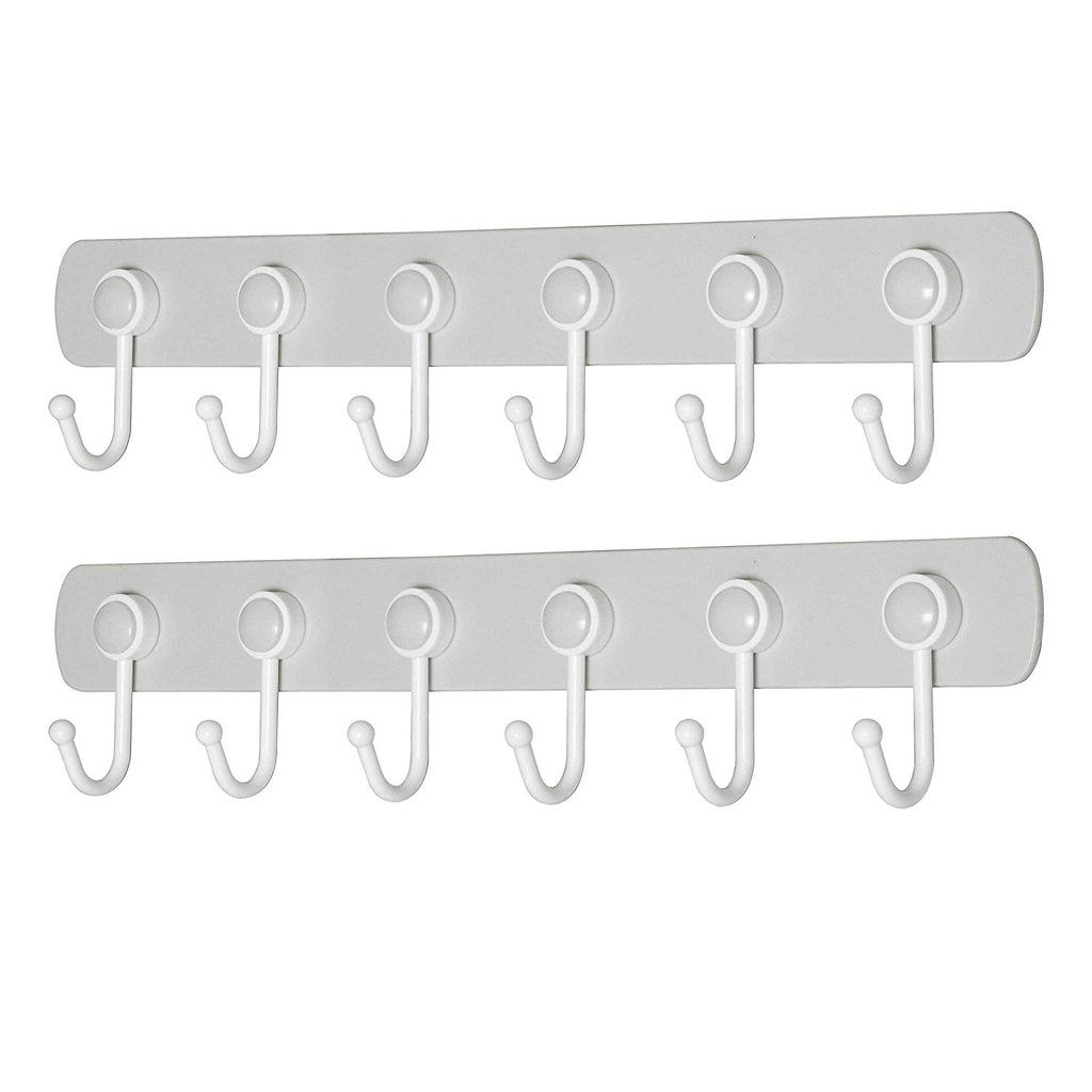 WEBI Wall Hooks Adhesive: 360°Rotatable, Ultra-Stick, Heavy Duty, Waterproof, 6-J-Hook, Plastic Utility Hook, Wall Hanger Rack Holder for Coat Towel Hats Keys Scarf Purse Kitchen Utensil – Grey,2 Pcs