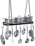 VDOMUS Pot Rack Ceiling Mount Cookware Rack Hanging Hanger Organizer with Hooks, Black