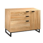 WLIVE Wide Dresser with 3 Drawers and 1 Side Cabinet, Storage Drawer Chest