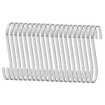 IPOW 20 PCS Larger 4-inches Kitchen Tools Flat S Shaped Hooks Brushed Stainless Steel Metal Kitchen Pot Pan Hanger Storage Hanging Rack