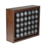 AllSpice Wooden Spice Rack, Includes 30 4oz Jars- Walnut