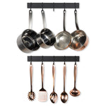 Wallniture Wall Mount Pot Pan Lid Rack Hanging Utensil Organizer Iron Black 17” Inch Set of 2