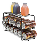 Home Basics Soda Can Beverage Dispenser Rack for Cabinet, Pantry, or Refrigerator – Dispenses 12 Standard Size 12 oz Soda Cans and 12 oz Canned Foods, Onyx Chrome Finish