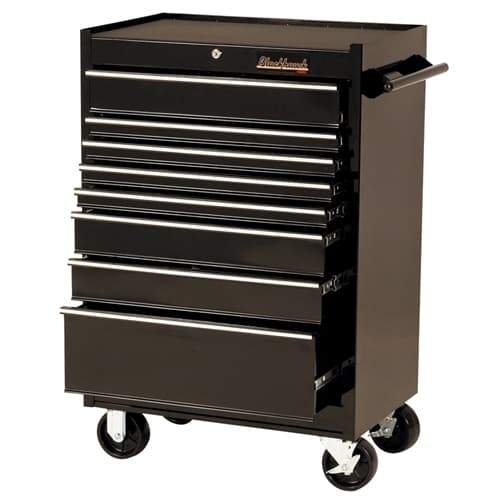 Blackhawk By Proto 92708R 27" Rolling Tool Cabinet 8 Drawer - Black